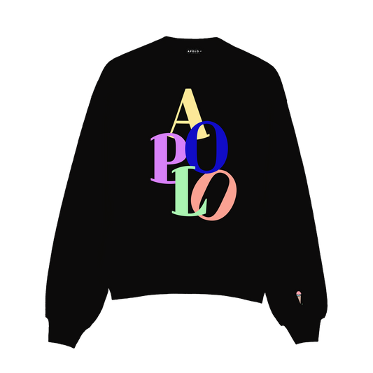 APOLO Letters Sweatshirt - Black
