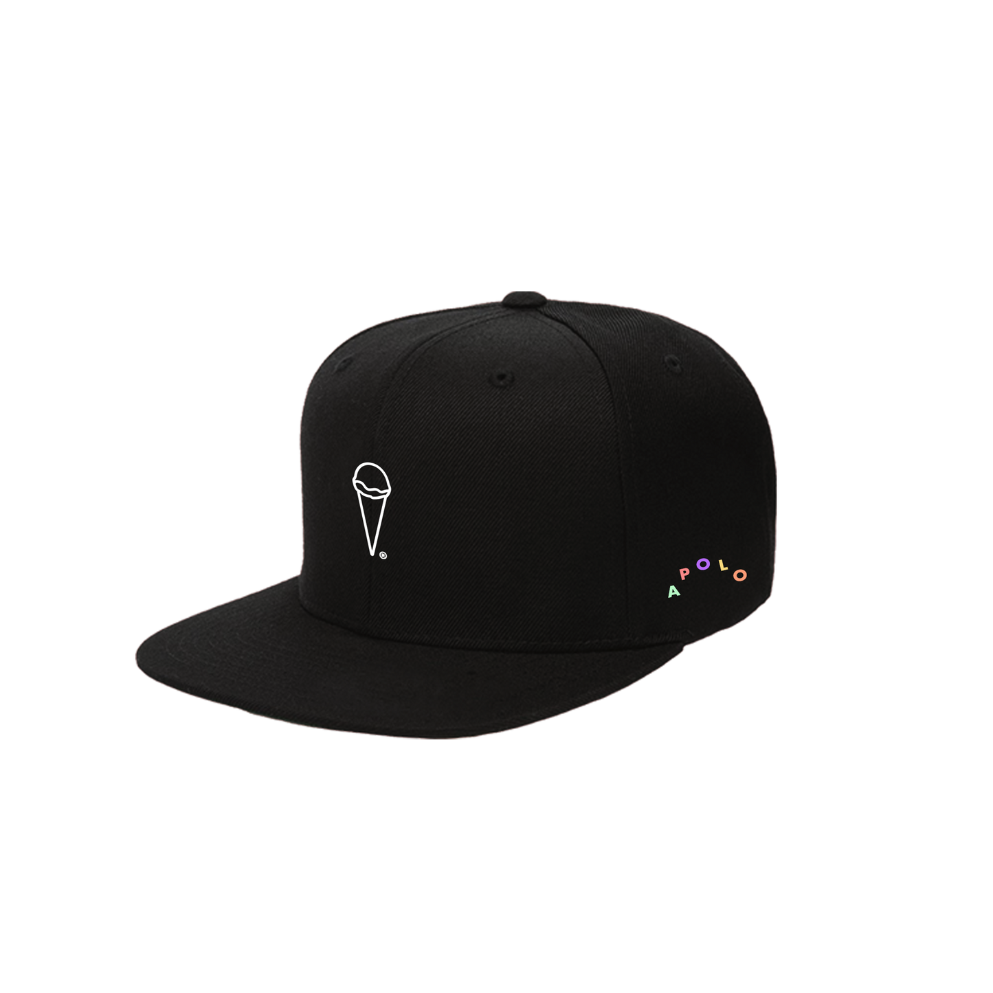 3D Ice Cream Logo Snapback - Black